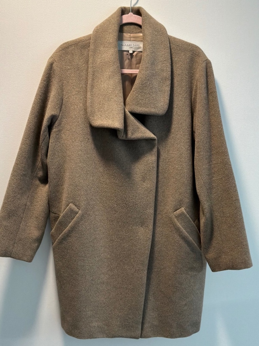 GERARD DAREL Paris Brown Wool & Angora Coat Size FR 44 US 12